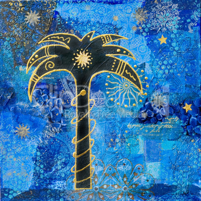 artwork with palmtree