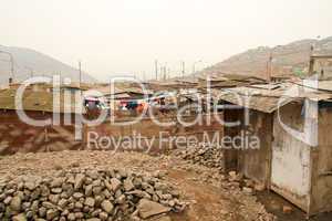 Hütten in Slums in Lima