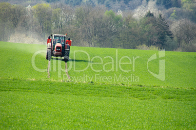 Traktor auf Kornfeld