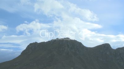 Clouds over peak in time lapse