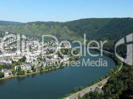 Blick von der Grevenburg zur Mosel bei Traben-Trarbach