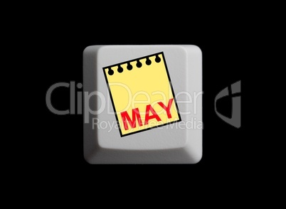 Kalenderblatt auf Tastatur - Mai