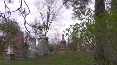 Windy day at a cemetery
