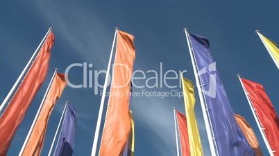 colorful flags waving to the wind