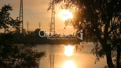 Industrial landscape at dawn.