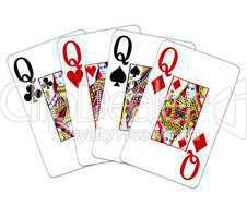 Poker Vierling Quads Damen Queens