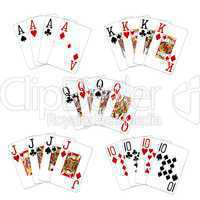 Poker Vierling Quads Asse Könige Damen Buben Zehner