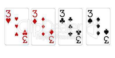 Poker Vierling Quads Dreier 3er
