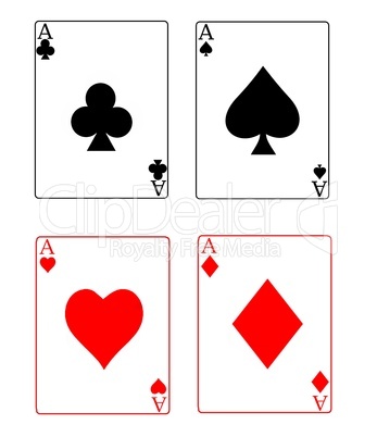 4 Asse Spielkarten