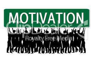 Geschäftsleute mit Motivation Slogan