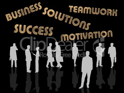 Geschäftsleute mit Motivations-Slogan