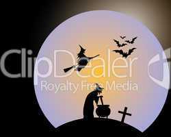 Hintergrund mit Halloween Szene