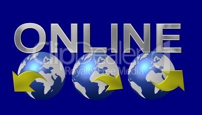 Online Logo blauer Hintergrund