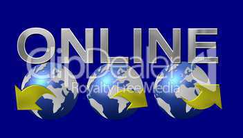 Online Logo blauer Hintergrund
