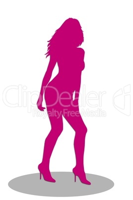 Silhouette einer stehenden jungen Frau