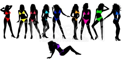 Bikini Girls Silhouetten