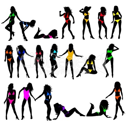 Bikini Girls Silhouetten