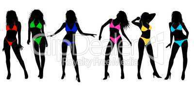 Bikini Girls Silhouetten