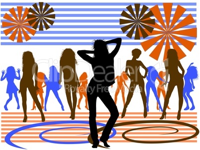 Hintergrund mit tanzenden Frauen
