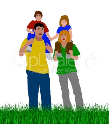 Familie grafik farbig