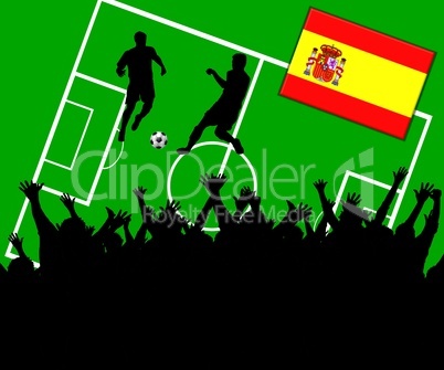 Fußball Länderspiel im Stadion Spanien