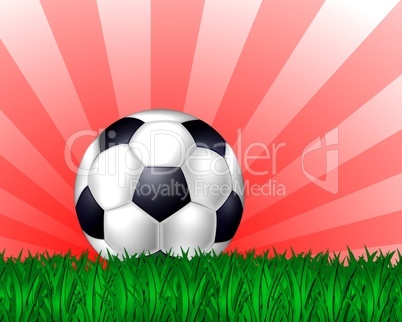 Hintergrund mit Fußball auf Rasen