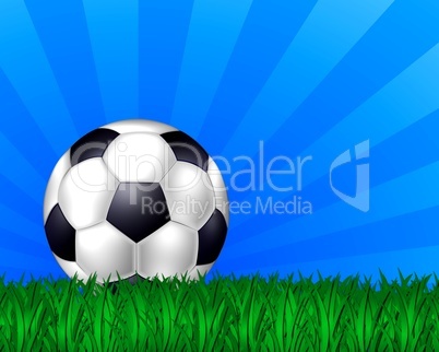 Hintergrund mit Fußball auf Rasen