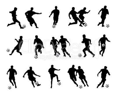 Fußballspieler Silhouetten