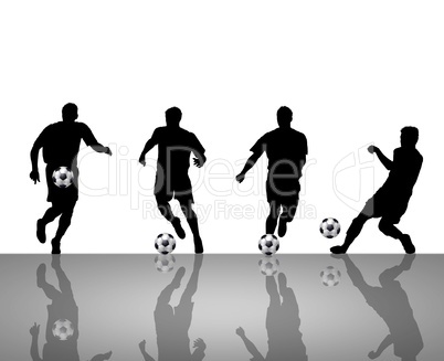 Fußballspieler Silhouetten