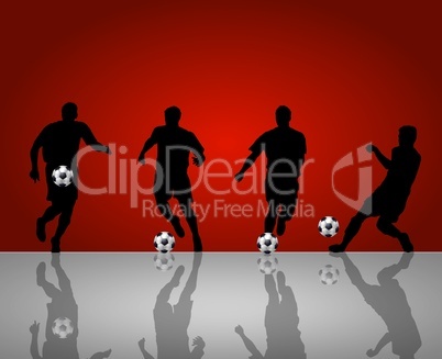 Hintergrund mit Fußballspieler Silhouetten