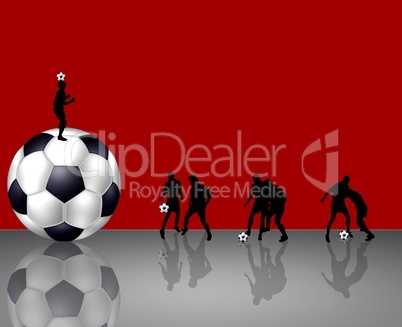 Hintergrund mit Fußballspieler Silhouetten