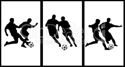 Hintergrund mit Fußballspieler Silhouetten