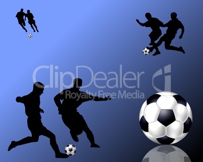 Hintergrund mit Fußballspieler Silhouetten