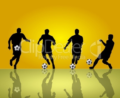 Hintergrund mit Fußballspieler Silhouetten