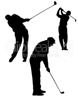 Golfspieler Silhouetten