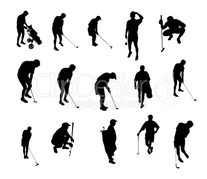 Golfspieler Silhouetten