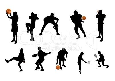 Sportler Silhouetten Ballsport