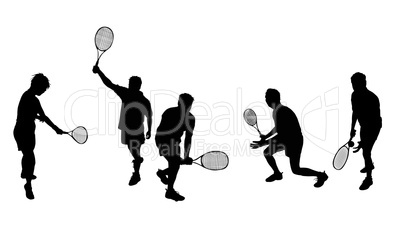 Sportler Silhouetten Tennis