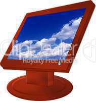 roter Flatscreen Monitor