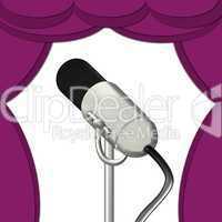 Mikrofon mit Bühnenvorhang