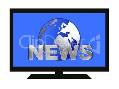 Flachbildfernseher mit News Symbol