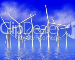Windkrafträder im Wasser
