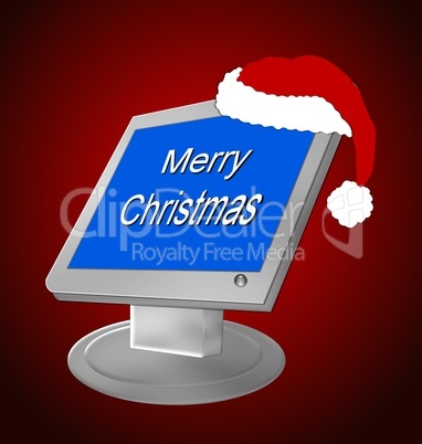 Flatscreen Monitor Merry Christmas