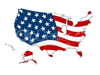 USA Landkarte im Stars & Stripes Design