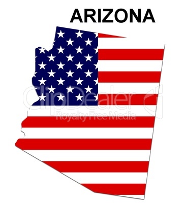 USA Landkarte Staat Stars & Stripes Arizona