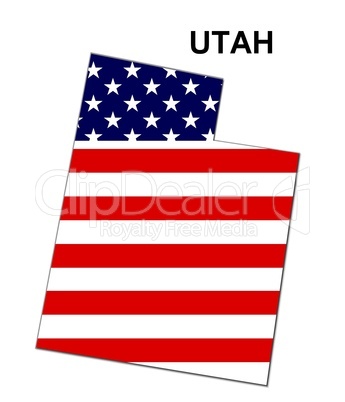 USA Landkarte Staat Stars & Stripes Utah