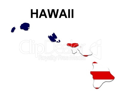 USA Landkarte Staat Stars & Stripes Hawaii
