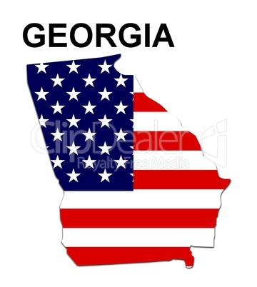 USA Landkarte Staat Stars & Stripes Georgia