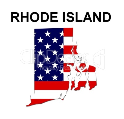 USA Landkarte Staat Stars & Stripes Rhode island
