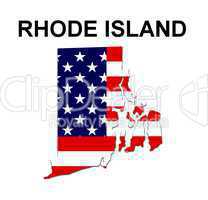 USA Landkarte Staat Stars & Stripes Rhode island